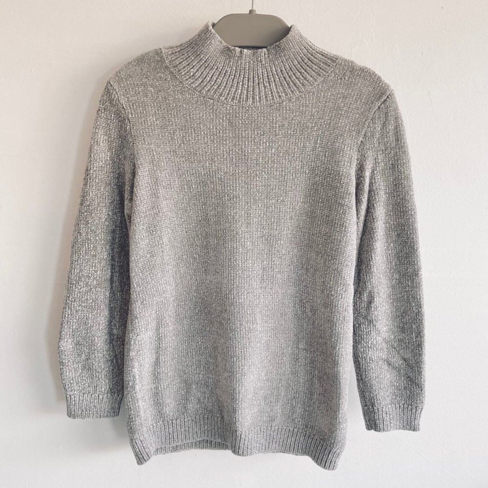 Maison Jules Gray Metallic Chenille Sweater